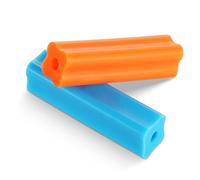 B Rush Medical Grade Silicone Chewie For Invisalign Aligners, Soft And Medium Aligner Tray Seaters, Orthodontic Munchies Teeth Chompers Blue/Orange Unscented with Aligner Removal Tool (2 Packs)