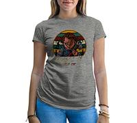 B&S Boutique Halloween Childs Play Chucky Killin' it sine 1988 Women's Grey T-Shirt Size S