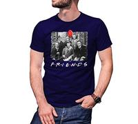 B&S Boutique Halloween Friends Inspired Horror Movie Men's Navy Blue T-Shirt Size XL