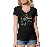B&S Boutique Halloween Michael Myers Killin' it sine 1978 Women's V-Neck Black Shirt Size L