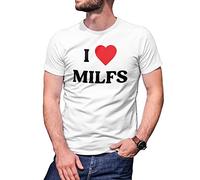B&S Boutique I Love Milfs Men's White T-Shirt Size L