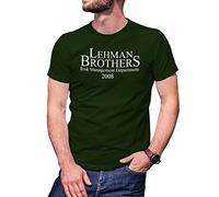 B&S Boutique Lehman Brothers Risk Management 2008 Men's Military Green T-Shirt Size L