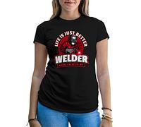B&S Boutique Life is just Better When I'm with My Welder Women's Black T-Shirt Size M