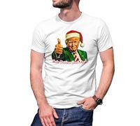 B&S Boutique Make Christmas Great Again Trump President Men's White T-Shirt Size M