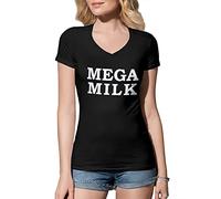 B&S Boutique Mega Milk Titty Monster Hentai Japanese Anime Ecchi Otaku Women's V-Neck Black Shirt Size M