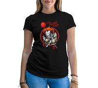 B&S Boutique Pennywise The Dancing Clown Horror Inspired Halloween Women's Black T-Shirt Size M