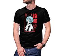 B&S Boutique Rei Ayanami neon Genesis Evangelion Men's Black T-Shirt Size M