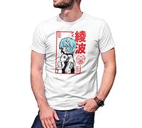 B&S Boutique Rei Ayanami neon Genesis Evangelion Men's White T-Shirt Size S