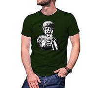 B&S Boutique Samuel L Jackson Stencil Art Men's Military Green T-Shirt Size M