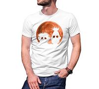 B&S Boutique Shadow Puppets Blood Moon Horror Parody Bert Ernie Men's White T-Shirt Size S