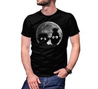 B&S Boutique Shadow Puppets Moon Bert Ernie Men's Black T-Shirt Size L