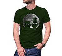 B&S Boutique Shadow Puppets Moon Bert Ernie Men's Military Green T-Shirt Size L
