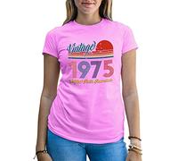B&S Boutique Vintage 46 Year Old Gifts 1975 Original Parts Fun Edition 45th Birthday Women's Rose T-Shirt Size L