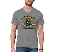 B&S Boutique why Don't You Knock it Off Men's V-Neck Grey Shirt Size L
