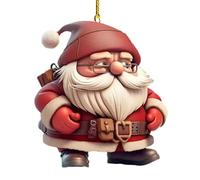(B) Santa Christmas Themed Claus Pattern Acrylic Pendant Holiday Decoration For