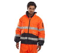 Beeswift Europa High Visibility Bomber Jacket Orange/Navy Blue L EBJORNL