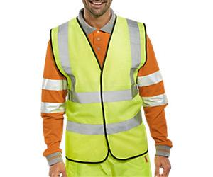 B Seen Hi-Vis Waistcoat High-Visibility Large (L) Yellow