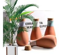B SEPOR Ollas Set of 4 Classic Terracotta Clay Drip Irrigation Pots with Dripper System for Vacation or Holiday 400 ml