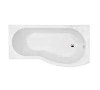Balterley Modern B Shape Right Hand Shower Bath Tub with Leg Set, 1500mm - White Balterley White