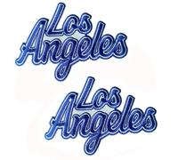 B-Sheep 2 PCS Los Angeles Word Patch Baseball Embroidered Iron On Patches for Decorate Craft Clothes