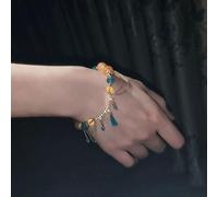 (B) Simple Alloy Till The End Of The Moon Chinese Jewelry Tassel Chain Women Bracelet Beads Pendant