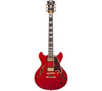 (B-Stock) D'Angelico Excel Mini DC Trans Cherry Semi-Acoustic Guitar with Case