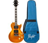 (B-Stock) Flight Rock Series Centurion Tenor Vintage Gold Solid-Body Electric Guitar with Gig Bag