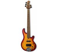 (B-Stock) Lakland Skyline 55-02 Deluxe Cherry Sunburst Satin Quilted Maple Top 5-String Electric Bass Guitar