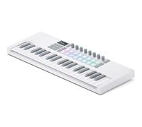 Novation Launchkey Mini 37 White [MK4] - Portable 37 Mini-Key, USB, MIDI Keyboard with DAW Integration. Chord & Scale Modes, 16 Drum Pads, Arpeggiator, & Includes Music Creation Software Bundle
