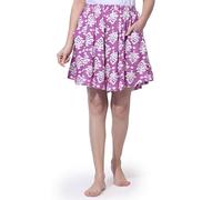 B STORIES Women's Ultra-Soft Printed 100% Viscose Culotte Shorts | Soft Casual High Waist Lounge Shorts | Girls Ladies Stylish Quirky Casual Summer Beach Bottoms (S-XXL), Purple_Motif, L