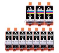 B-T PGI-35 CLI-36 PGI35BK CLI36C CP-35 CP-36 Ink Cartridges Replacement for 1509B002 1511B002 for CAN IP100 IP110 IP110B Mini 260 320 TR150 TR160 (7 Black 3 Colour)