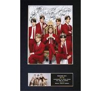B T S Mounted Photo Print with Autograph Reproduction - A4 K-Pop Band Wall Art - Jungkook, V, Jimin, Suga, Jin, RM & J-Hope - Music Fan Decor - 881U