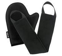 b.tan Back + Body Self Tanning Mitt Applicator Kit | Get Your Mitts on This Bundle - Streak-Free, Velvety Soft, Reusable & Washable Back + Body Applicator Mitt for Self Tan, Lotion, Sprays, Gels