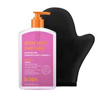 b.tan Best Clear Self Tanning Gel with Mitt Kit | Glow Your Own Way Bundle - Quick Express Tanner Gel for Face and Body with Applicator, Transfer-Proof, 16 Fl Oz