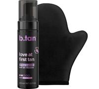 b.tan Violet Self Tanning Gift Set | Fall In Love at First Tan Kit - Best Express Fake Tan w/Mitt Applicator, Cancels Orange Tones, 1 Hour Dark Face & Body Tanner Mousse, Instant Results, 200ml