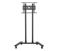 B-Tech Large Universal Flat Screen Trolley / Floor Stand (VESA 600 x 400) - 1.6m 50mm Poles