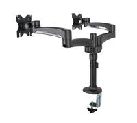 B-Tech Twin Flat Screen Desk Mount with Double Arms Clamp 9 kg 71.1 cm (28") 100 x 100 mm Height adjustment Black