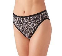 b.tempt'd Women's Inspired Eyelet Full Coverage Hi Leg Brief Panty, 971219, Leopard Print, Medium