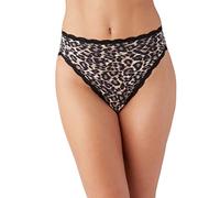 b.tempt'd Women's Inspired Eyelet Hi Leg Brief Panty, Leopard Print, XL