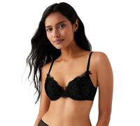 b.tempt'd Women's It's on Lightly Padded Lace Demi Contour Underwire Bra, 953296, Opaque, Night, 34D