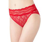 b.tempt'd Women's Lace Kiss Hi Leg Brief Panty, Crimson Red, S