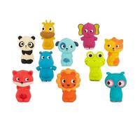 B. toys - 10 Finger Puppets - Animal Finger Puppets - Fox, Panda, Hippo, Giraffe, Dog - Lion, Cat, Frog, Elephant, Owl - 10+ Months - Pinky Pals Crew