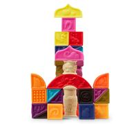 B. toys - Alphabet Learning Blocks for Babies & Toddlers - 26 Soft Squeezable ABC Blocks with Textured Animals - Educational Toys for Sensory Play, Bath Time & Early Development - 6+ Months
