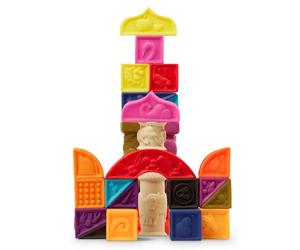 B. toys - Alphabet Learning Blocks for Babies & Toddlers - 26 Soft Squeezable ABC Blocks with Textured Animals - Educational Toys for Sensory Play, Bath Time & Early Development - 6+ Months