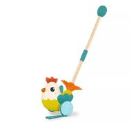 B. toys - Animal Push Toy - Stick Toy for Toddlers, Kids - Sturdy Wooden Pole - Push-Powered Sounds & Flappy Wings - 12 Months + - Chick-n-Chase