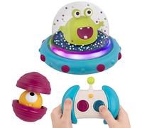B. toys - Vehicle Bumper Space Car - Light - Up - Simple Remote Control Car for Toddlers with Alien Driver - Marky Mars - 12+ Months