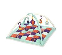 B. toys by Battat - Wonders Above Activity Quilt - Baby Play Mat Gym with 5 Hanging Toys for Newborns