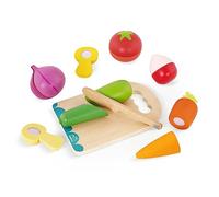 B. toys - Chop 'n' Play - Vegetables- Pretend Play Food Set - 6 Wooden Toy Vegetables to Cut - Hook- and- Loop Play Food for Toddlers, Kids - Safe Knife & Cutting Board - 2+ Years