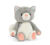 B. toys Cloudy Cosmo Stuffed Animal, Gray & White Washable Cat, Grey Cat | 12-inch gray and white kitten with patterned ears and light pink paws for cuddles, playtime, and bedtime, Grey Cat, 0+ Months
