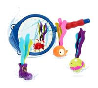 B toys by Battat - Shark Scoop-a-Diving Pool Toys - 1 Shark Net and 4 Water Toys for kids 3+ (5-Pieces), Medium